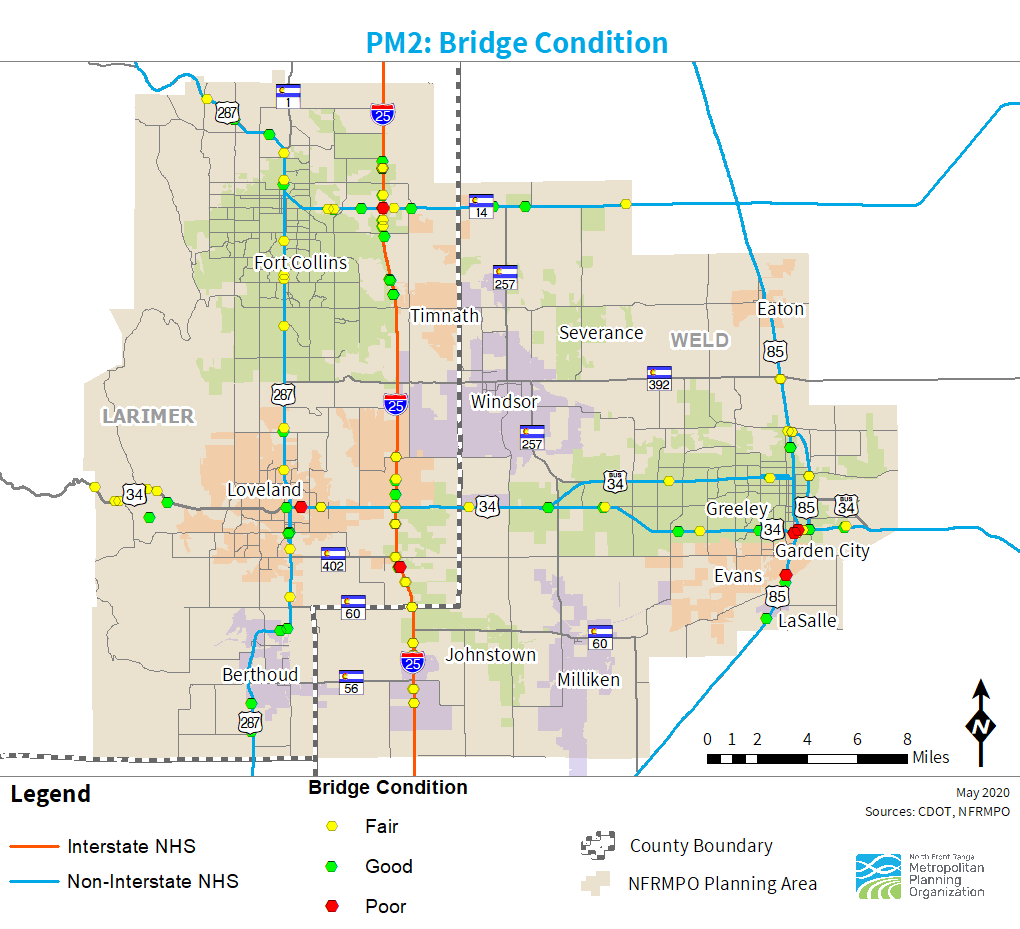 Bridge Condition on the Interstate and non-Interstate National Highway System (NHS) in the NFRMPO region