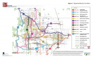 Map of existing and planned bicycle corridors in the North Front Range region